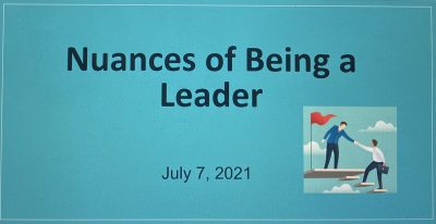 Nuances of Being a Leader Workshop Recap